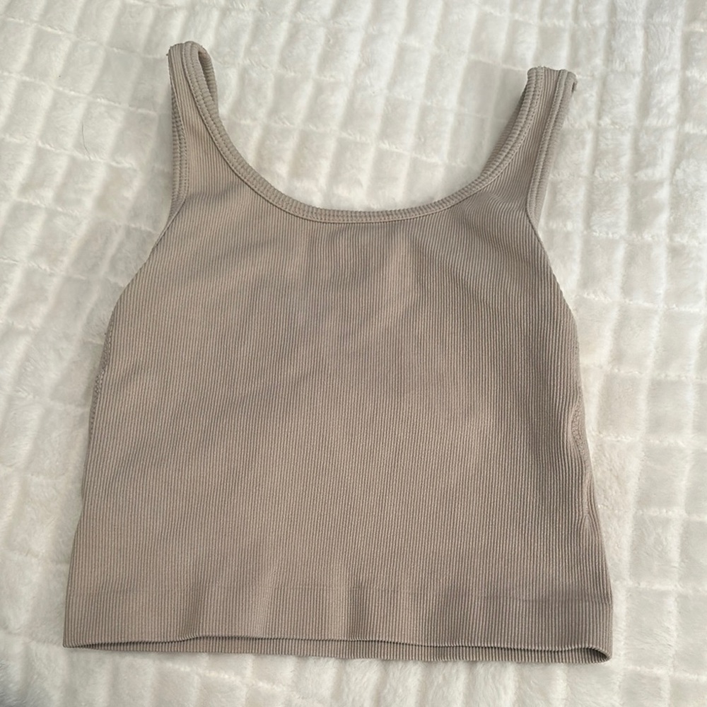 Tan Ribbed Tank Top - Picture 4 of 4